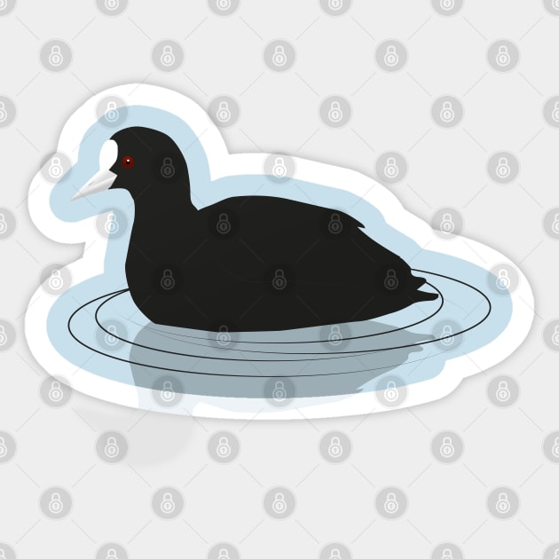 Common coot vector Sticker by Bwiselizzy